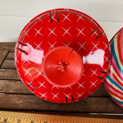 Four Vintage Spinning Top Toys