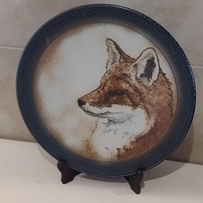 Colorful Charlie Teft Pottery Fox Themed Pottery Plate