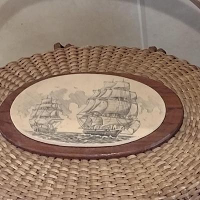 Nantucket Hand Woven Lidded Basket 