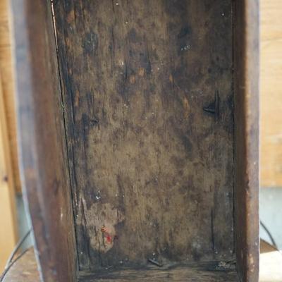 ANTIQUE BAIL HANDLED PANTRY BOX /PRIMITIVE HANGING CANDLE HOLDER/ TIN HANDLED BASKET
