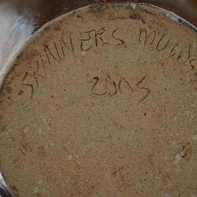 HAND CRAFTED FOLK ART "UGLY " FACE HANDLED JUG SIGNED SKINNER DATED 2005