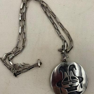Native American sterling silver pendant and chain