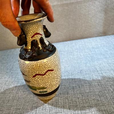 Japanese Ceramic Vase, Kite Flyers 