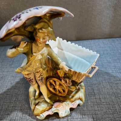 Conte and Boehme Porcelain Boy with Cart
