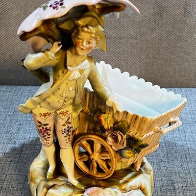 Conte and Boehme Porcelain Boy with Cart