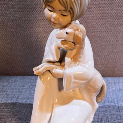Porcelain Figurine from Spain Girl with Lamb NOT MARKED