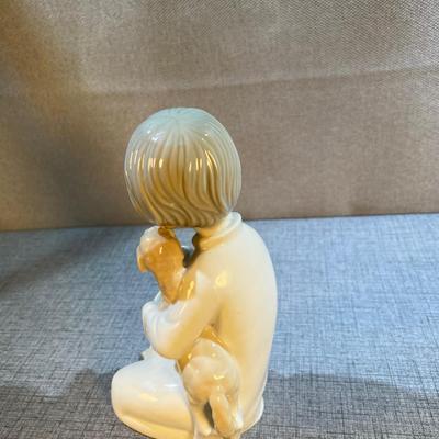 Porcelain Figurine from Spain Girl with Lamb NOT MARKED
