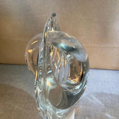 Seguso Murano Art Glass Abstract Sculpture, Clear 