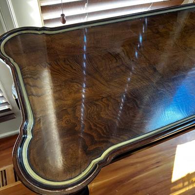 Walnut Burl Console Table , by Hekmen has a  Chinoiserie Accents on front 