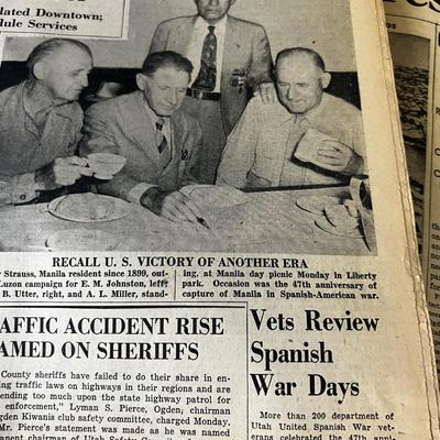 3 papers, December 7th and 8th 1941 and August 14, 1945 Japan Surrenders