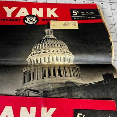 4 Issues of Yank Magazine 1945 of the US Army 