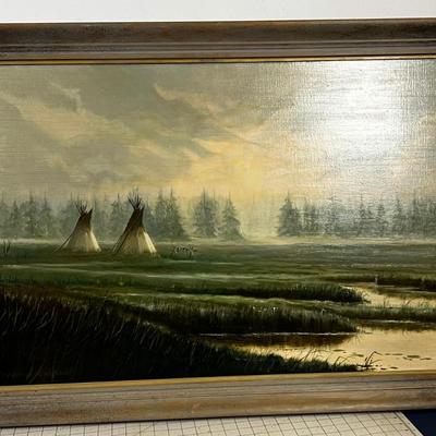 Beautiful River Bank with Teepee Painting By Fredrick Luckall 