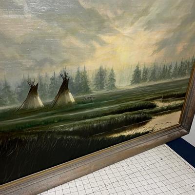 Beautiful River Bank with Teepee Painting By Fredrick Luckall 