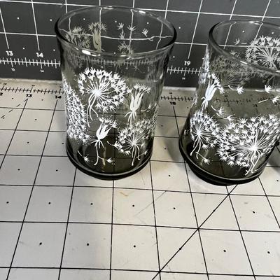 Most Darling Dandelion Glasses by Libby 1970's 