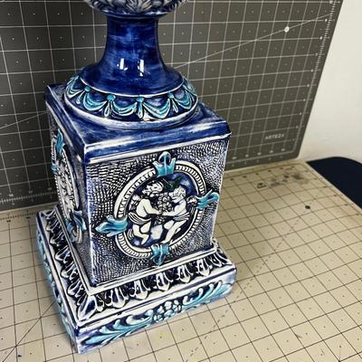 Ceramic Hand Crafted 2-piece Blue Decoration 