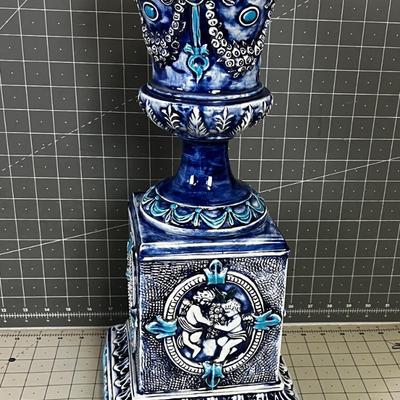 Ceramic Hand Crafted 2-piece Blue Decoration 