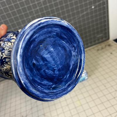 Ceramic Hand Crafted 2-piece Blue Decoration 