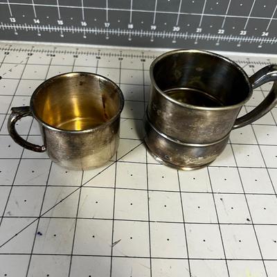 Antique Silver plated Mugs 