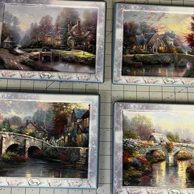 (4) Thomas Kinkade Plaques - Bridges of Life Series 