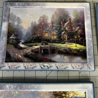 (4) Thomas Kinkade Plaques - Bridges of Life Series 