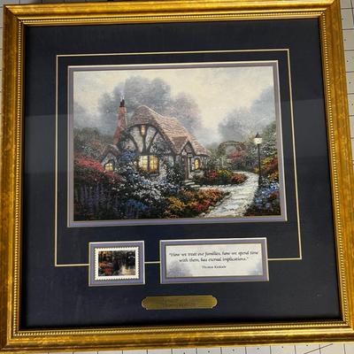 Thomas Kinkade Picture "Chandlers Cottage " COY included.  Print Framed. Lovely