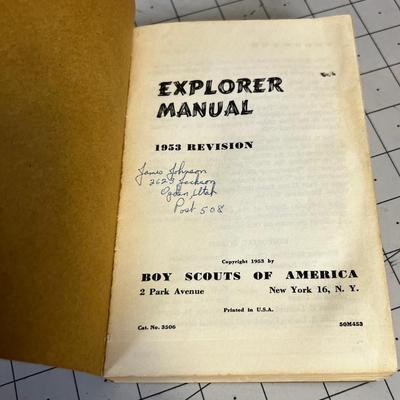 Explorer Manual Circa 1953 Boy Scouts