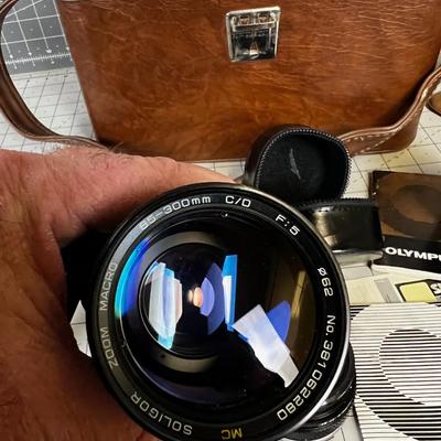 Case with an Olympus OM2 Lenses