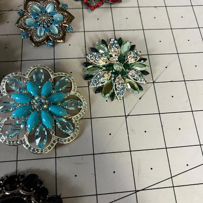 Vintage Pins; Enamel, Rhinestone Etc. 