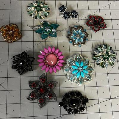 Vintage Pins; Enamel, Rhinestone Etc. 