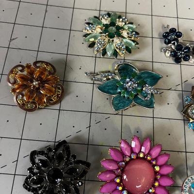 Vintage Pins; Enamel, Rhinestone Etc. 