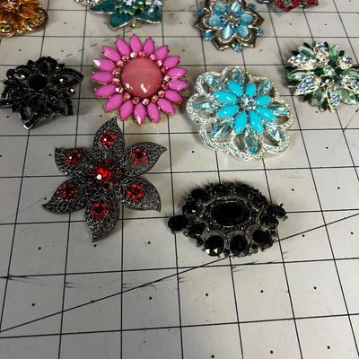 Vintage Pins; Enamel, Rhinestone Etc. 