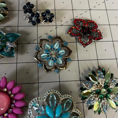 Vintage Pins; Enamel, Rhinestone Etc. 