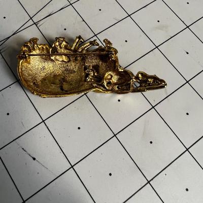  Noah's Arc Jewelry Set; Pin, Bracelets and Pierced Earrings signed AJC