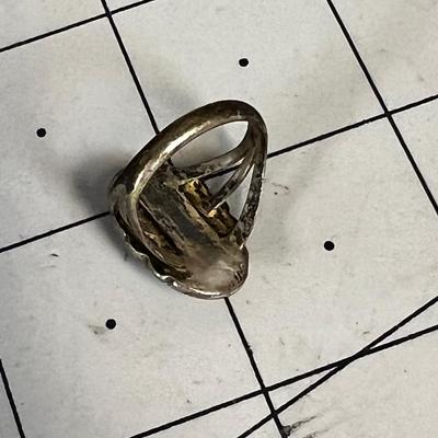 Antique Silver and Turquoise Ring Size 5 