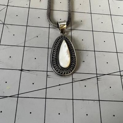 .925 Pendant Silver Moon Stone White Necklace