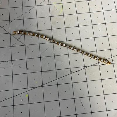 .925 Gold Tone Tennis Bracelet 