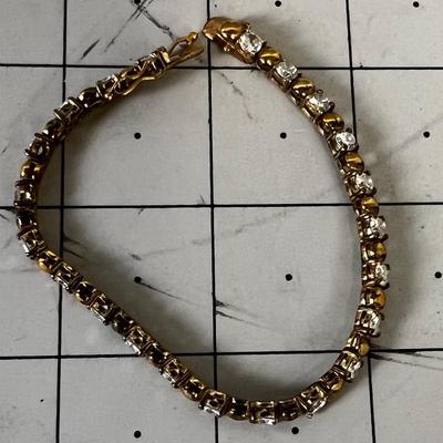 .925 Gold Tone Tennis Bracelet 