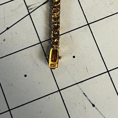 .925 Gold Tone Tennis Bracelet 