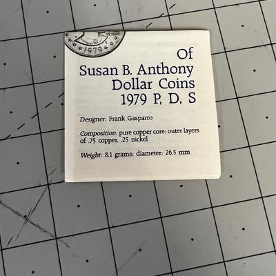 Susan B Anthony 1st Year Mint Set 