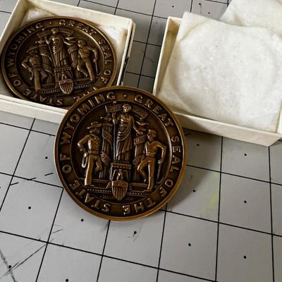 2 Wyoming 75th Anniversary Coins 