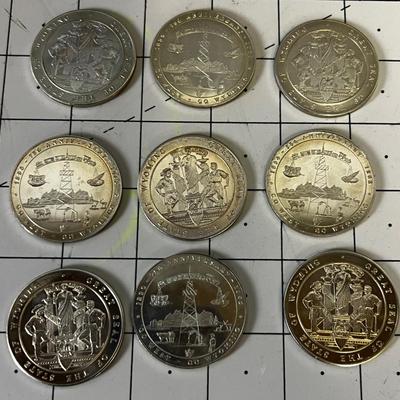 9 Metal Wyoming 75th Anniversary Coins 