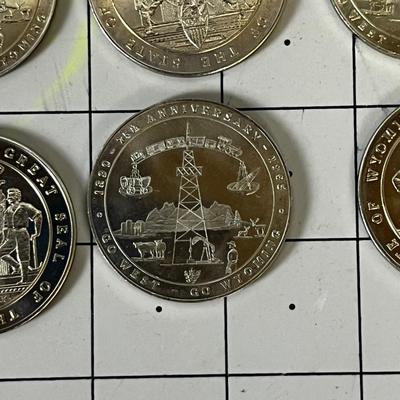 9 Metal Wyoming 75th Anniversary Coins 