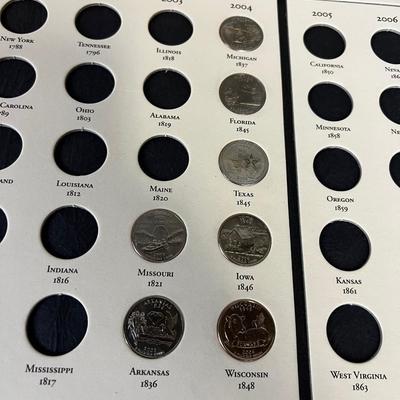4 Partial Books of State Commemorative Quarters with 26 total Quarters in 4 books