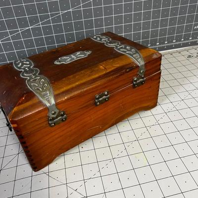 Iron Banded Cedar Box with Dove Tailed Corners. 