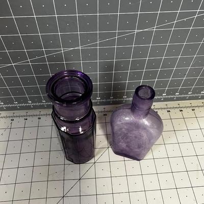2 OLD Purple Bottles