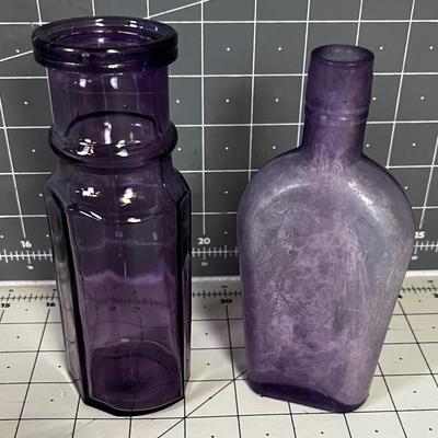2 OLD Purple Bottles