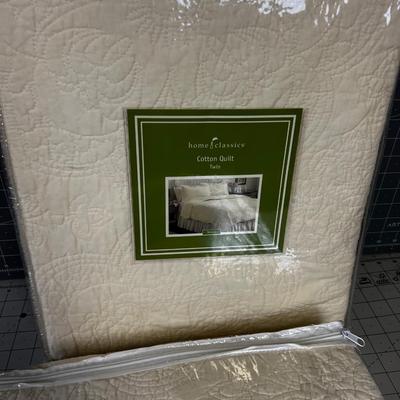 NEW Home Classic Cotton Quilts TWIN Pair of the Same