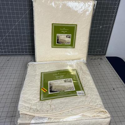 NEW Home Classic Cotton Quilts TWIN Pair of the Same