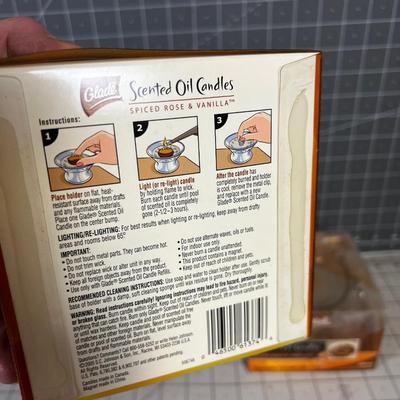 Scented oil Candles Pair, Spiced Rose and Vanilla 