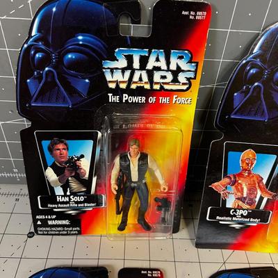 (4) Star Wars Power of the Force Set A  NEW on the Card